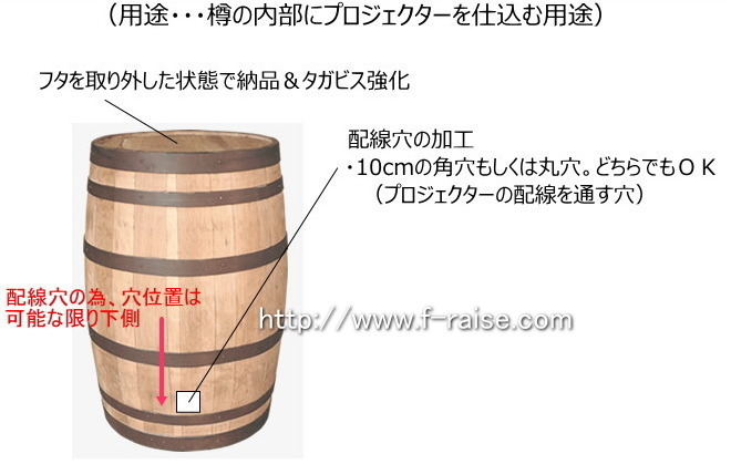 ウィスキー樽（ディスプレイ樽）の加工納品事例: ウイスキー樽・ワイン